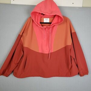 Old Navy Active 2X Hoodie‎ Sweatshirt Multi Orange Colorblock Athleisure Lounge